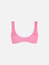 Mc2 Saint Barth Woman Pink Tiny Crinkle Bralette Pamy In Pink