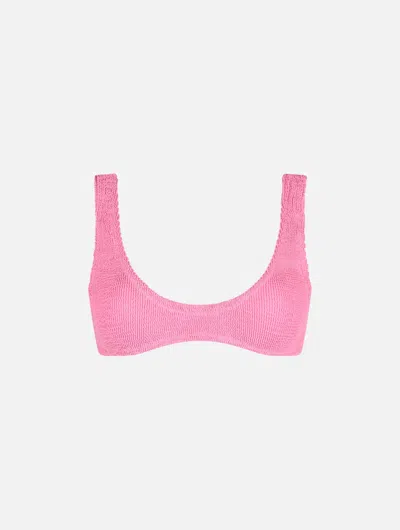 Mc2 Saint Barth Woman Pink Tiny Crinkle Bralette Pamy