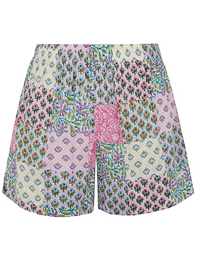 Mc2 Saint Barth Woman Pullup Shorts In Multic Cotton Radical Patch