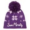 Mc2 Saint Barth Woman Purple Beanie With Norwegian Pattern In Purple
