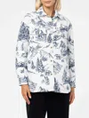 Mc2 Saint Barth Woman Quilted Padded Jacket With Bandanna Print In White