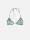 Mc2 Saint Barth Leah Floral-print Bikini Top In Green