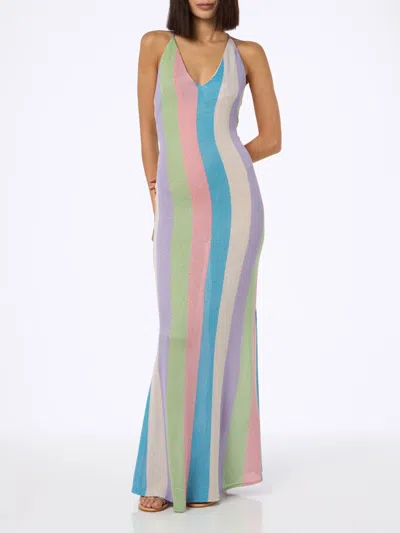 MC2 SAINT BARTH WOMAN RASCHEL KNIT STRIPED SLIP DRESS EYDIS