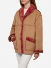 Mc2 Saint Barth Woman Reversible Shearling Jacket Dorys In Camel