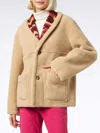 Mc2 Saint Barth Woman Reversible Shearling Jacket In Multicolor