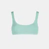 Mc2 Saint Barth Woman Sage Crinkle Bralette Top Swimsuit In Green