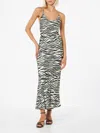 Mc2 Saint Barth Woman Satin Zebra Slip Dress Eydis In White
