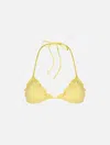 Mc2 Saint Barth Sagittarius Seersucker Bikini Top In Yellow