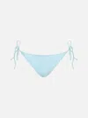 Mc2 Saint Barth Woman Seersucker Striped Classic Swim Briefs Virgo In Sky