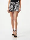 Mc2 Saint Barth Woman Shorts With Zebra Print In Black