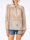 Mc2 Saint Barth Woman Silk Voile Blouse Harper With Bandanna Print In White