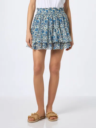 Mc2 Saint Barth Woman Silk Voile Ruffled Mini Skirt Eivissa In White