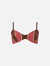 Mc2 Saint Barth Woman Striped Lurex Scoop Bralette Beach Top May In Brown