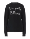 Mc2 Saint Barth Woman Sweater With Tutte Quelle Bollicine Embroidery In Black