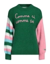 Mc2 Saint Barth Slogan-embroidered Patterned-jacquard Jumper In Green