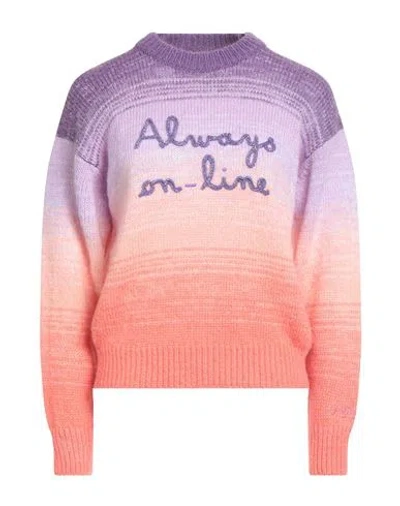 Mc2 Saint Barth Woman Sweater Purple Size M Acrylic, Mohair Wool, Polyamide In Multi