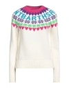 MC2 SAINT BARTH MC2 SAINT BARTH WOMAN SWEATER WHITE SIZE S WOOL, VISCOSE, POLYAMIDE, CASHMERE