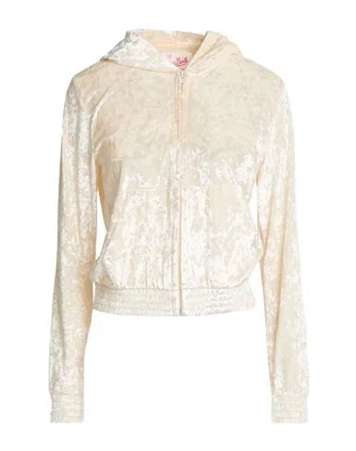 Mc2 Saint Barth Woman Sweatshirt Pastel Yellow Size Xs Polyester, Elastane In Neutral