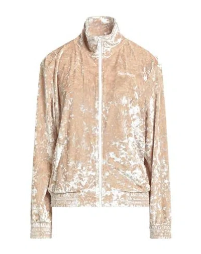 Mc2 Saint Barth Woman Sweatshirt Sand Size L Polyester, Elastane