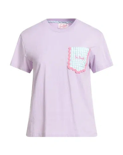 Mc2 Saint Barth Woman T-shirt Lilac Size M Cotton In Pink