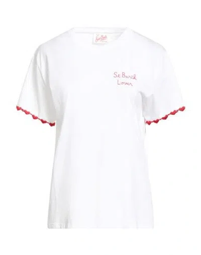 Mc2 Saint Barth Woman T-shirt White Size L Cotton