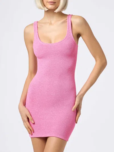 Mc2 Saint Barth Woman Tank Pink Crinkle Dress