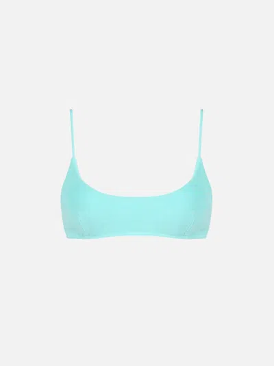 Mc2 Saint Barth Woman Terry Bralette Beach Top Judy In Green