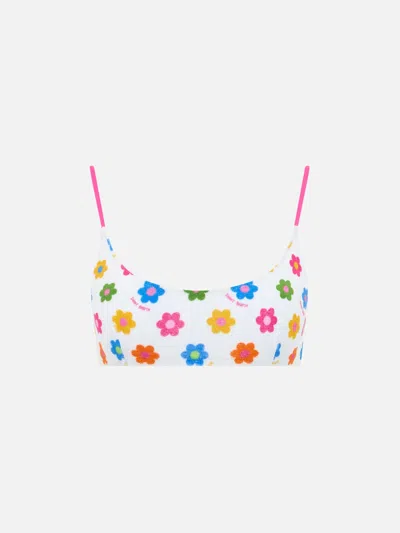 Mc2 Saint Barth Woman Terry Bralette Beach Top Judy In Multicolor