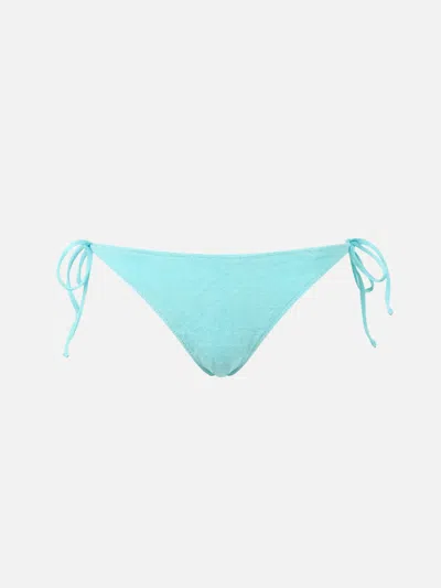 Mc2 Saint Barth Woman Terry Cotton Classic Swim Briefs Virgo In Green