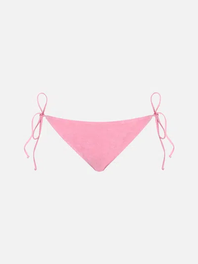 Mc2 Saint Barth Woman Terry Cotton Classic Swim Briefs Virgo In Pink