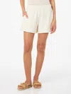 Mc2 Saint Barth Woman Terry Cotton Pull Up Shorts Meave In White