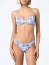 Mc2 Saint Barth Woman Toile De Jouy Scoop Bralette Beach Top May In Sky