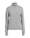Mc2 Saint Barth Woman Turtleneck Light Grey Size L Polyamide, Wool, Viscose, Cashmere In Gray