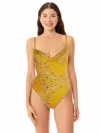 Mc2 Saint Barth Woman Underwire One Piece Swimsuit With Bandanna Print In Yellow
