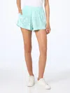 Mc2 Saint Barth Woman Water Green Chenille Pull Up Shorts Cate In Green