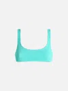 Mc2 Saint Barth Woman Water Green Crinkle Bralette Swimsuit In Green