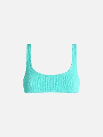 MC2 SAINT BARTH WOMAN WATER GREEN CLASSIC CRINKLE BRALETTE NAIMA