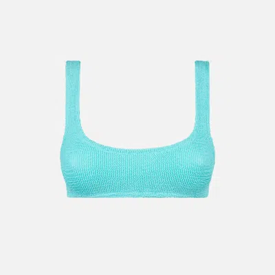 Mc2 Saint Barth Woman Water Green Crinkle Bralette Swimsuit