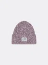 Mc2 Saint Barth Woman White And Pink Mouliné Beanie With Saint Barth Embroidery In Pink