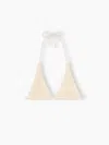 Mc2 Saint Barth Woman White Crinkle Triangle Top Guiana In White