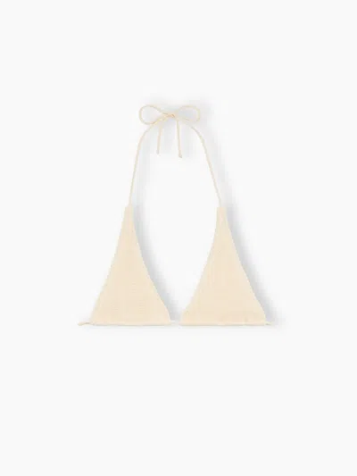 Mc2 Saint Barth Woman White Crinkle Triangle Top Guiana