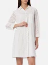 Mc2 Saint Barth White Woman Long Shirt With Embrodery In White