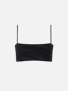 Mc2 Saint Barth Woman Zebra Bandeau Top Swimsuit With Rhinestones In Black