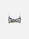 Mc2 Saint Barth Woman Zebra Bralette Beach Top Judy With Piping In White