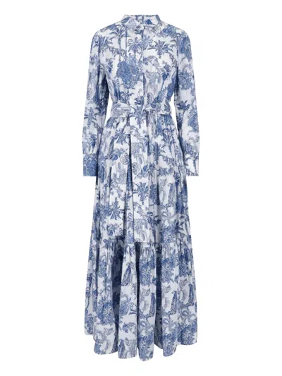 Mc2 Saint Barth Women's 100% Cotton Dress In Blue