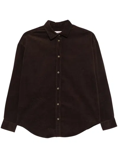 Mc2 Saint Barth Corduroy Embroidered-logo Shirt In Blue