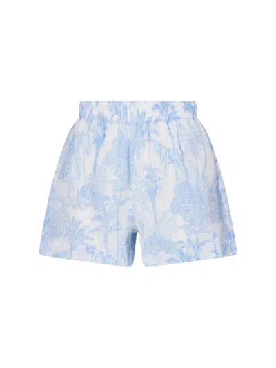 Mc2 Saint Barth Women's 100% Ramie Trousers In Blue