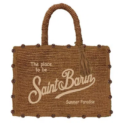 Mc2 Saint Barth Women Handbags  - Colette Raffia Beads 19 Emb - Brown