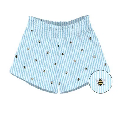 Mc2 Saint Barth Women's Shorts  - Meave Seersucker Stripes Bee 17 Emb - N.d.