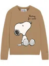 Mc2 Saint Barth Women's Sweaters  - New Queen Snoopy Waiting Snow 19 Emb - Camel In Multi